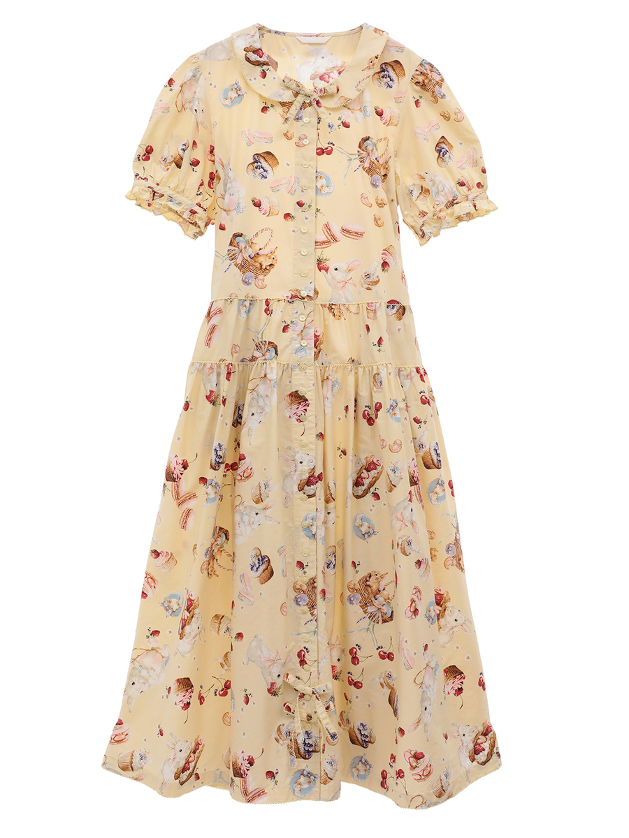 スイーツスプリングバニープリントワンピース 詳細画像 クリームイエロー 1