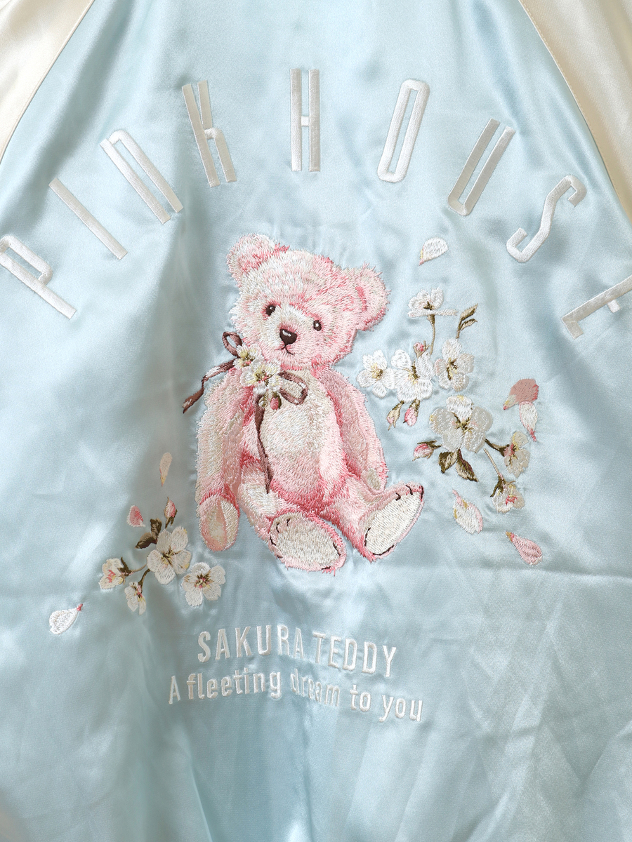 桜Teddy刺繍使いサテンブルゾン 詳細画像 アカ 14