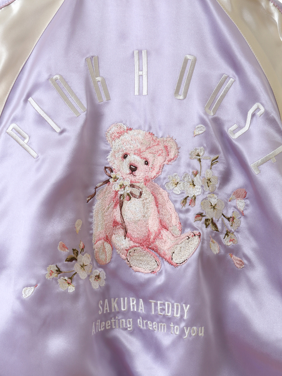 桜Teddy刺繍使いサテンブルゾン 詳細画像 アカ 8