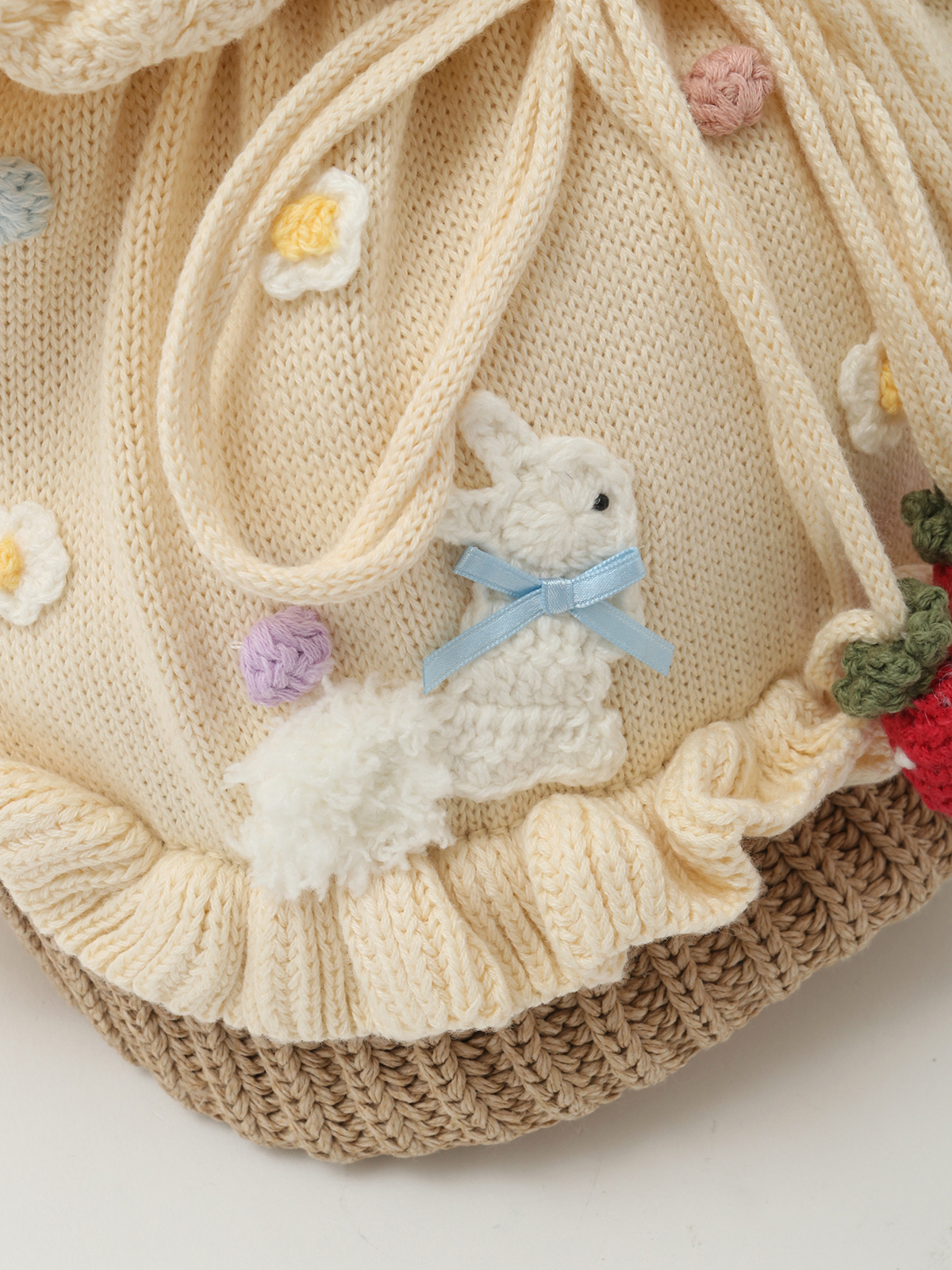 新品ピンクハウス スイーツスプリングバニーモチーフニットポシェット  