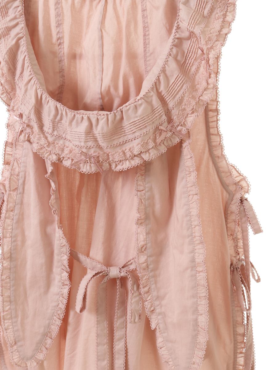 OUTLET】うさぎの耳フード付きローンタブリエ｜ピンクハウス