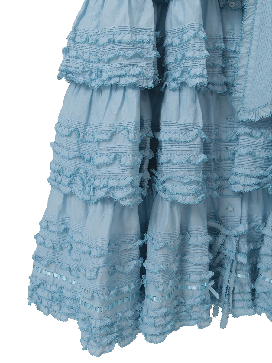 サッシュベルト付きローンフリルワンピース 詳細画像 ラベンダー 12