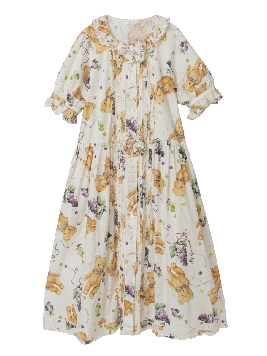 くま葡萄プリントワンピース 詳細画像 ピンク 1