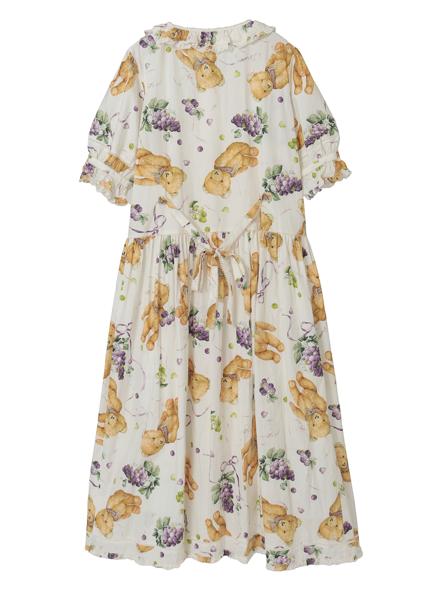 くま葡萄プリントワンピース 詳細画像 ピンク 2