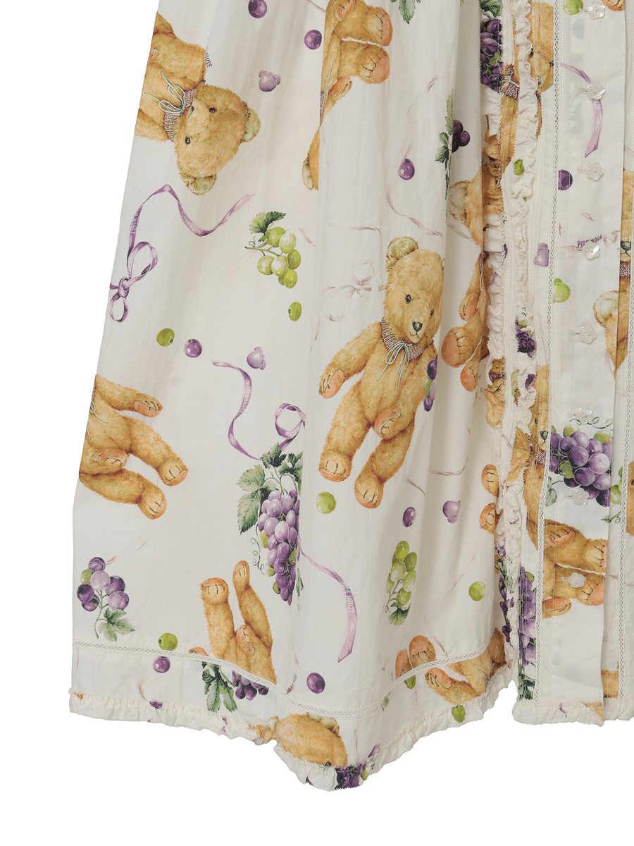 くま葡萄プリントワンピース 詳細画像 ピンク 5