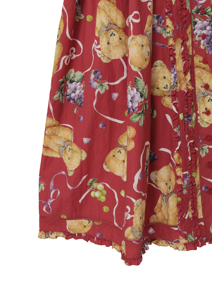 くま葡萄プリントワンピース 詳細画像 ピンク 7