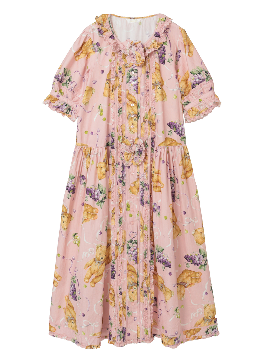 くま葡萄プリントワンピース 詳細画像 ピンク 1