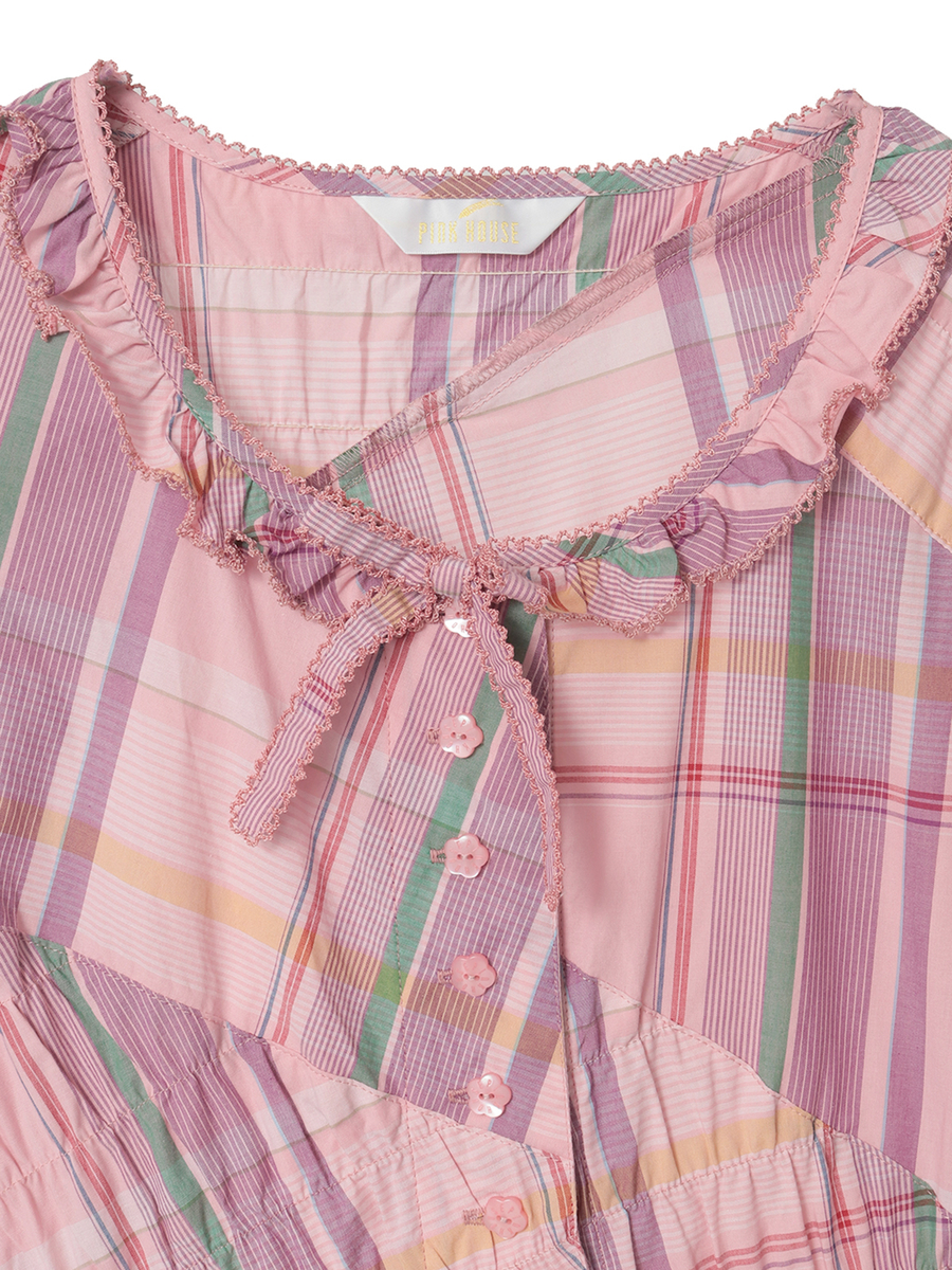 オリジナルチェックワンピース 詳細画像 ピンク 3