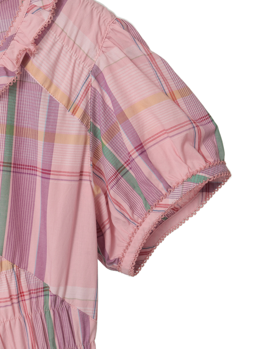 オリジナルチェックワンピース 詳細画像 ピンク 4