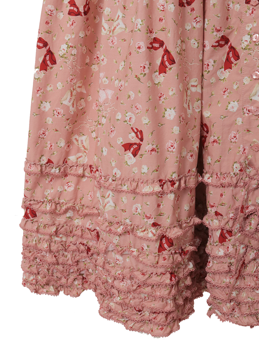 バラとリボンプリントワンピース 詳細画像 ソライロ 5