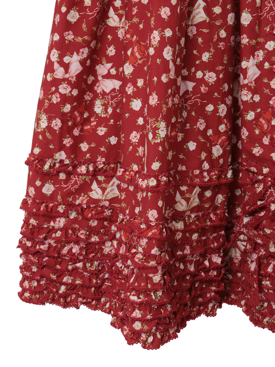 バラとリボンプリントワンピース 詳細画像 ソライロ 6