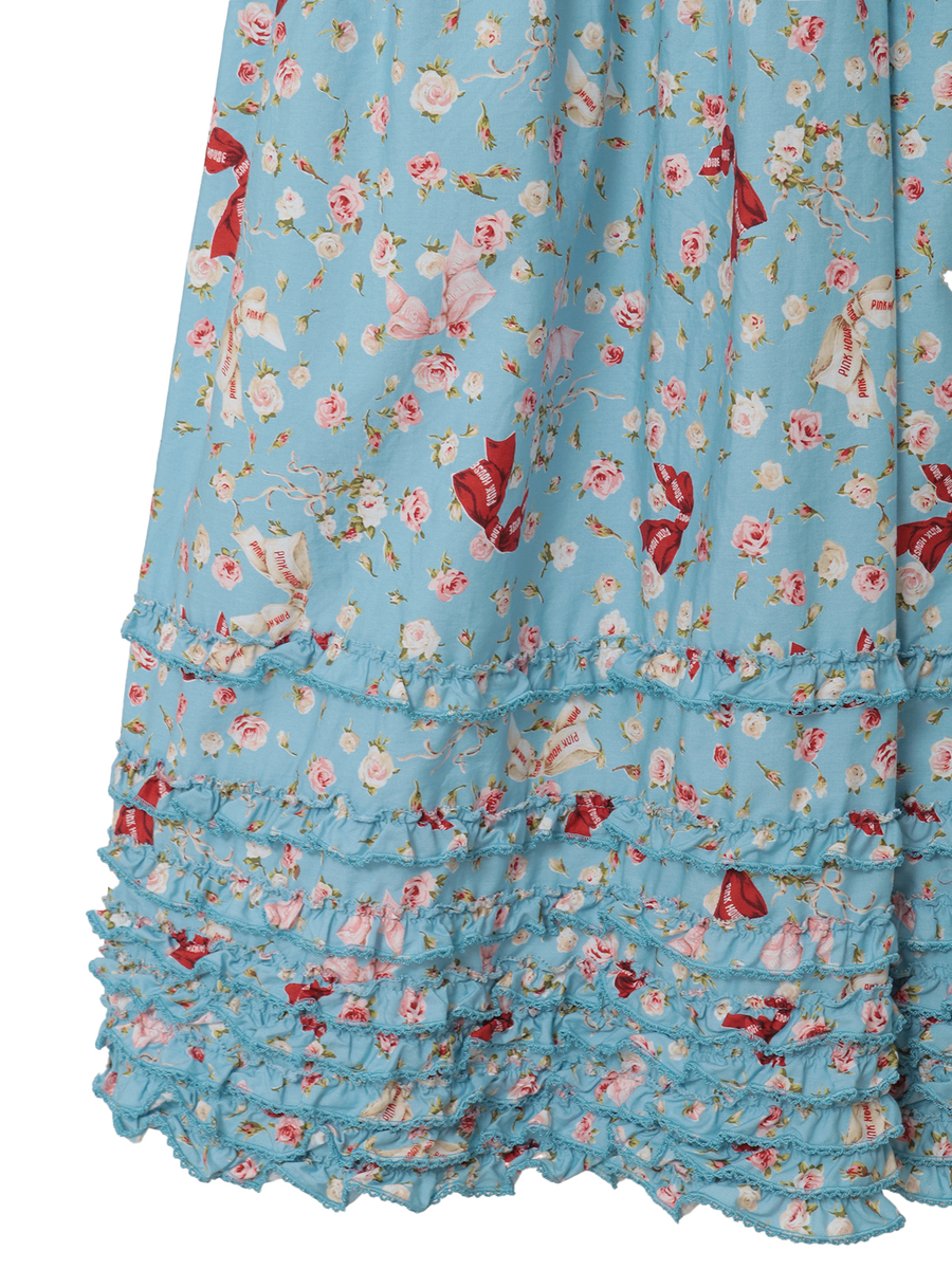 バラとリボンプリントワンピース 詳細画像 ソライロ 7