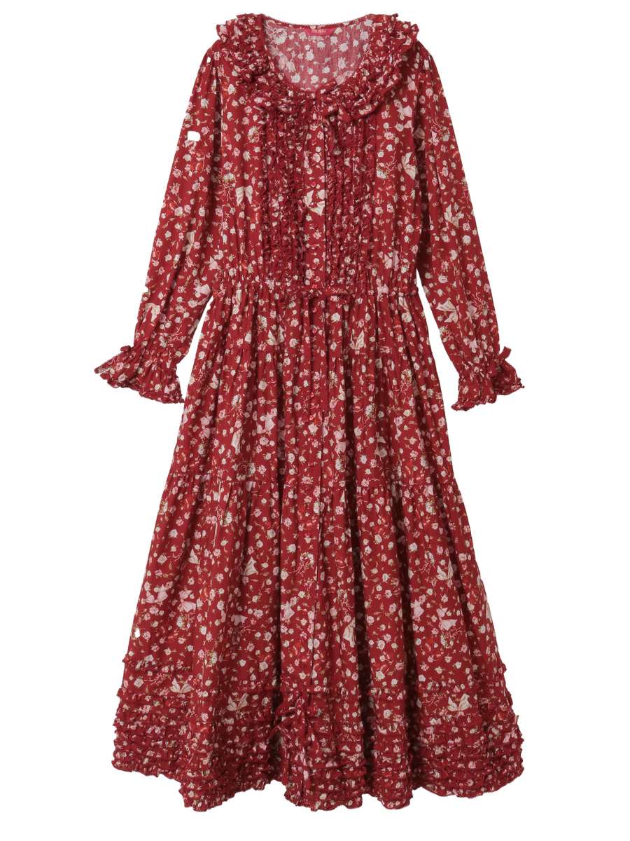 バラとリボンプリントワンピース 詳細画像 アカ 1