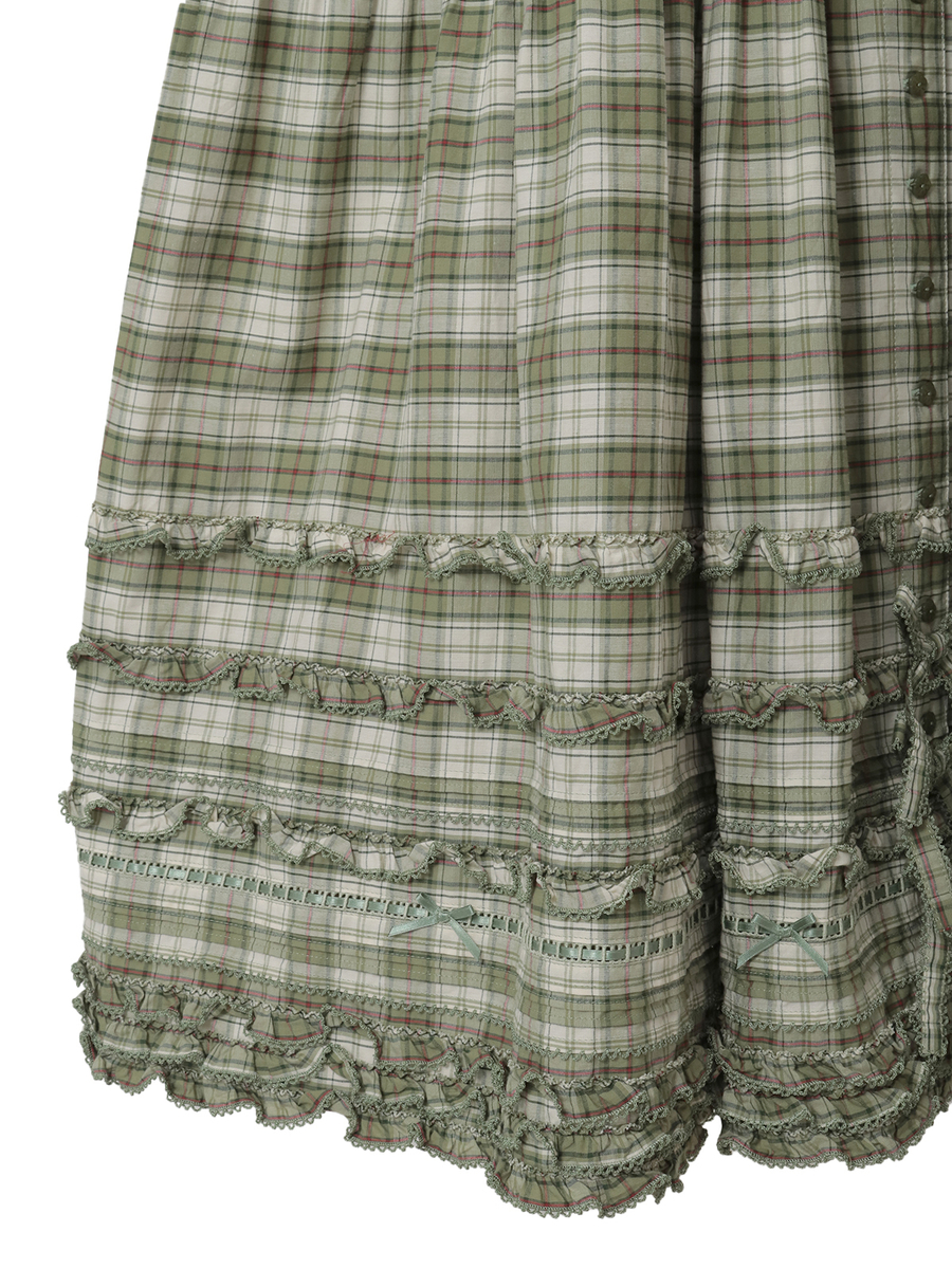 うさぎの耳フード付きオリジナルチェックワンピース 詳細画像 ブルー系 12