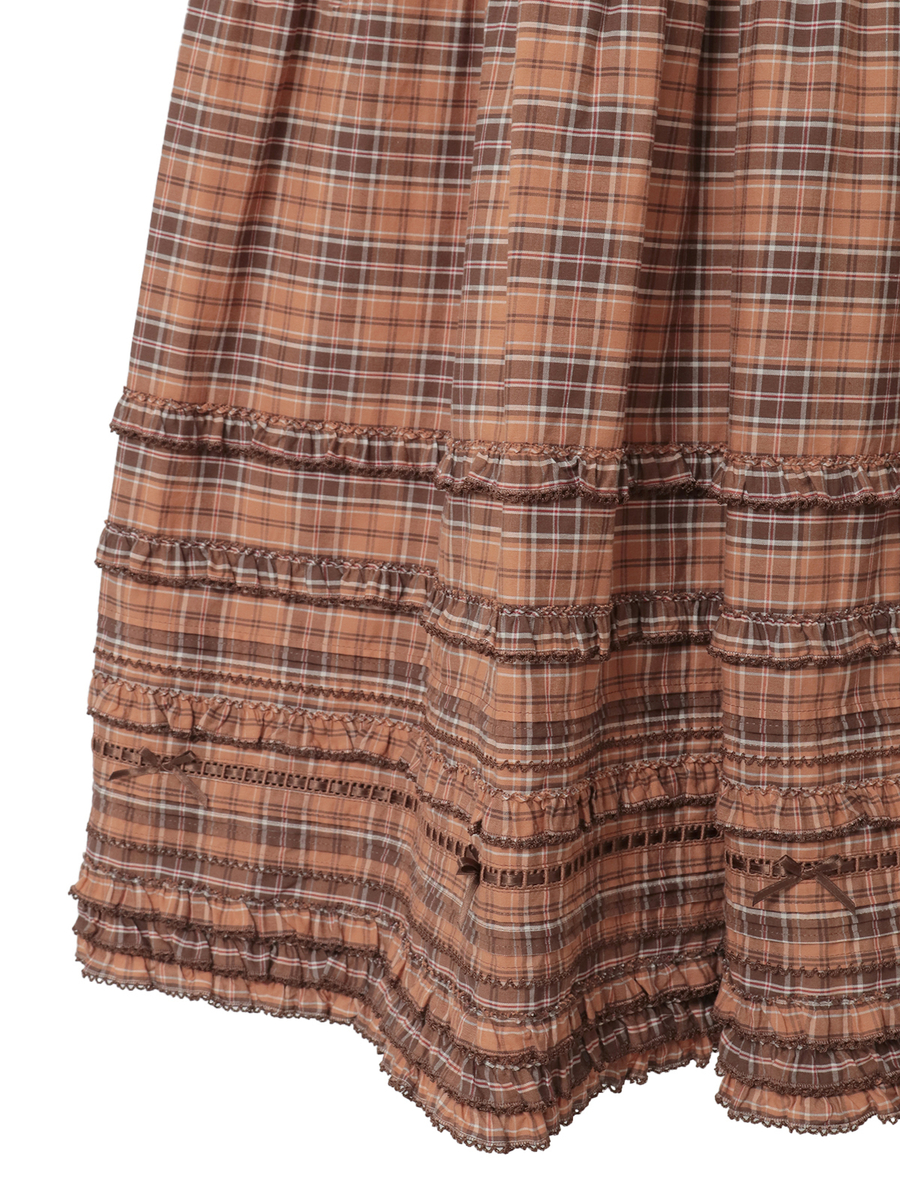 うさぎの耳フード付きオリジナルチェックワンピース 詳細画像 ブルー系 14