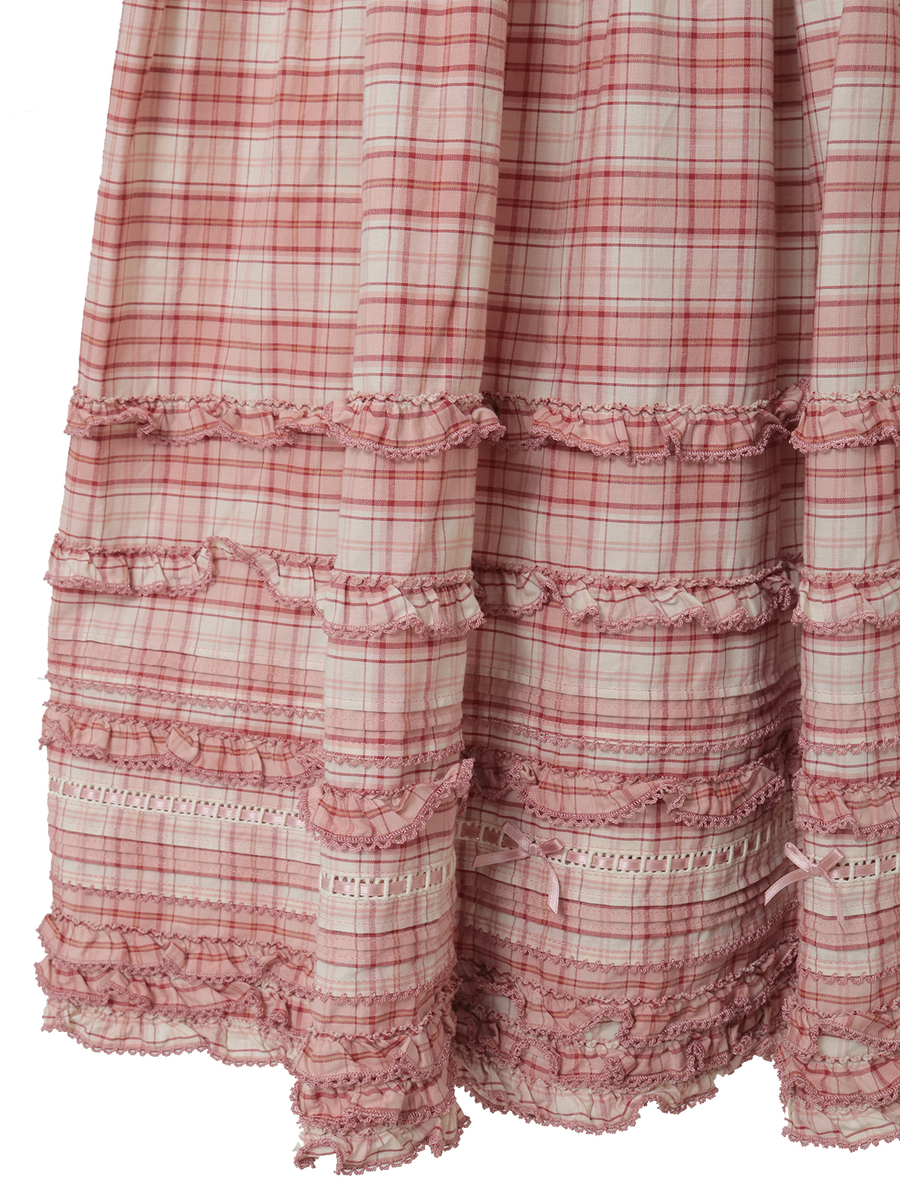 ピンクハウスチェックワンピース セール】 タータンチェックワンピース （ロング・マキシ丈
