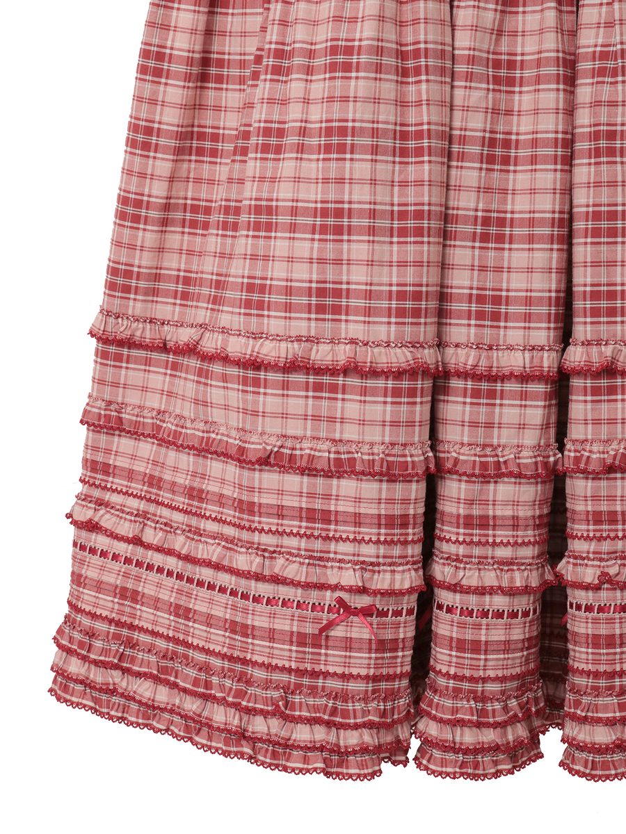 うさぎの耳フード付きオリジナルチェックワンピース 詳細画像 ブルー系 8