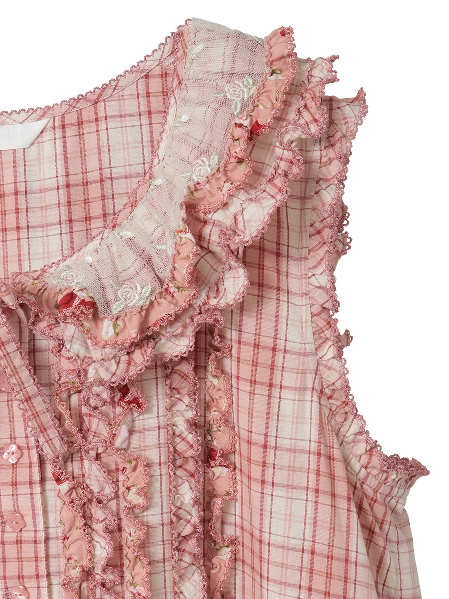 ローズレース使いミックスパッチワークワンピース 詳細画像 ハッカ系 4