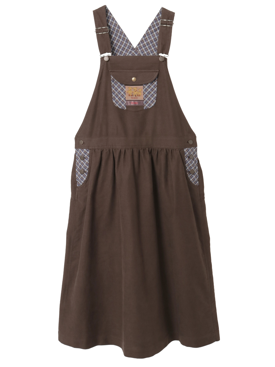 タータンチェック使いサロペットスカート 詳細画像 クロ 1