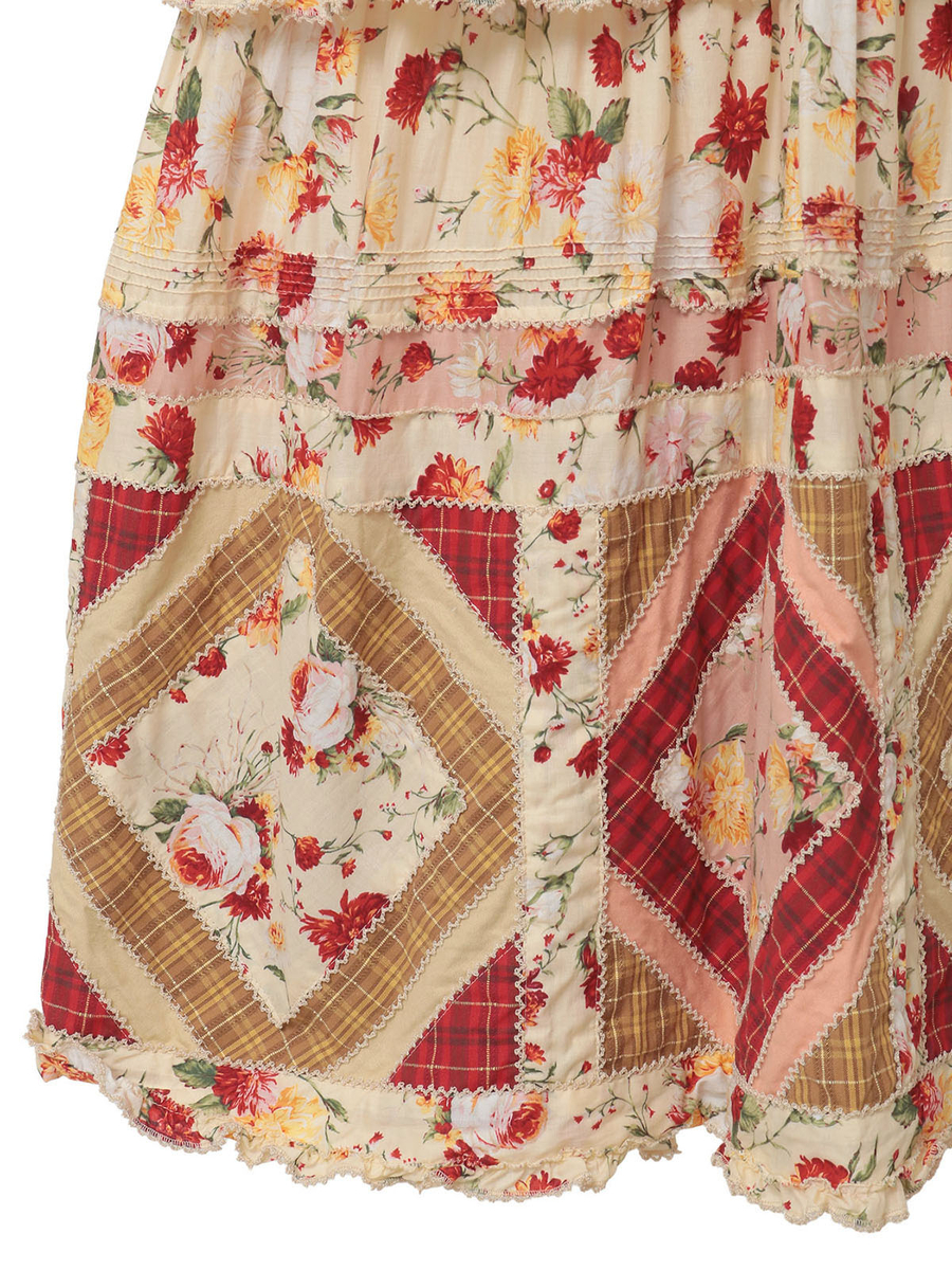 ジョセフィーヌプリントパッチワークワンピース 詳細画像 クロ 10