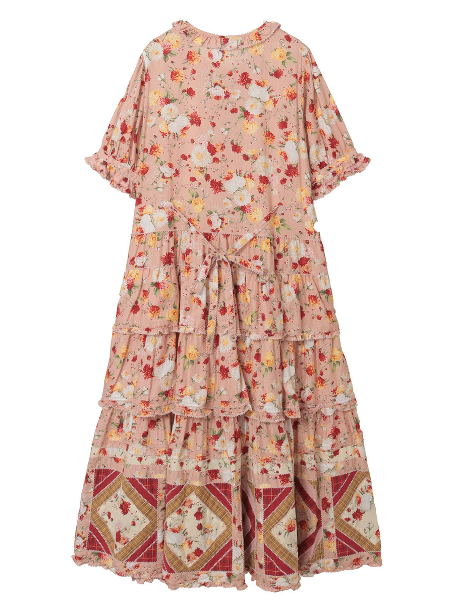 ジョセフィーヌプリントパッチワークワンピース 詳細画像 クロ 2