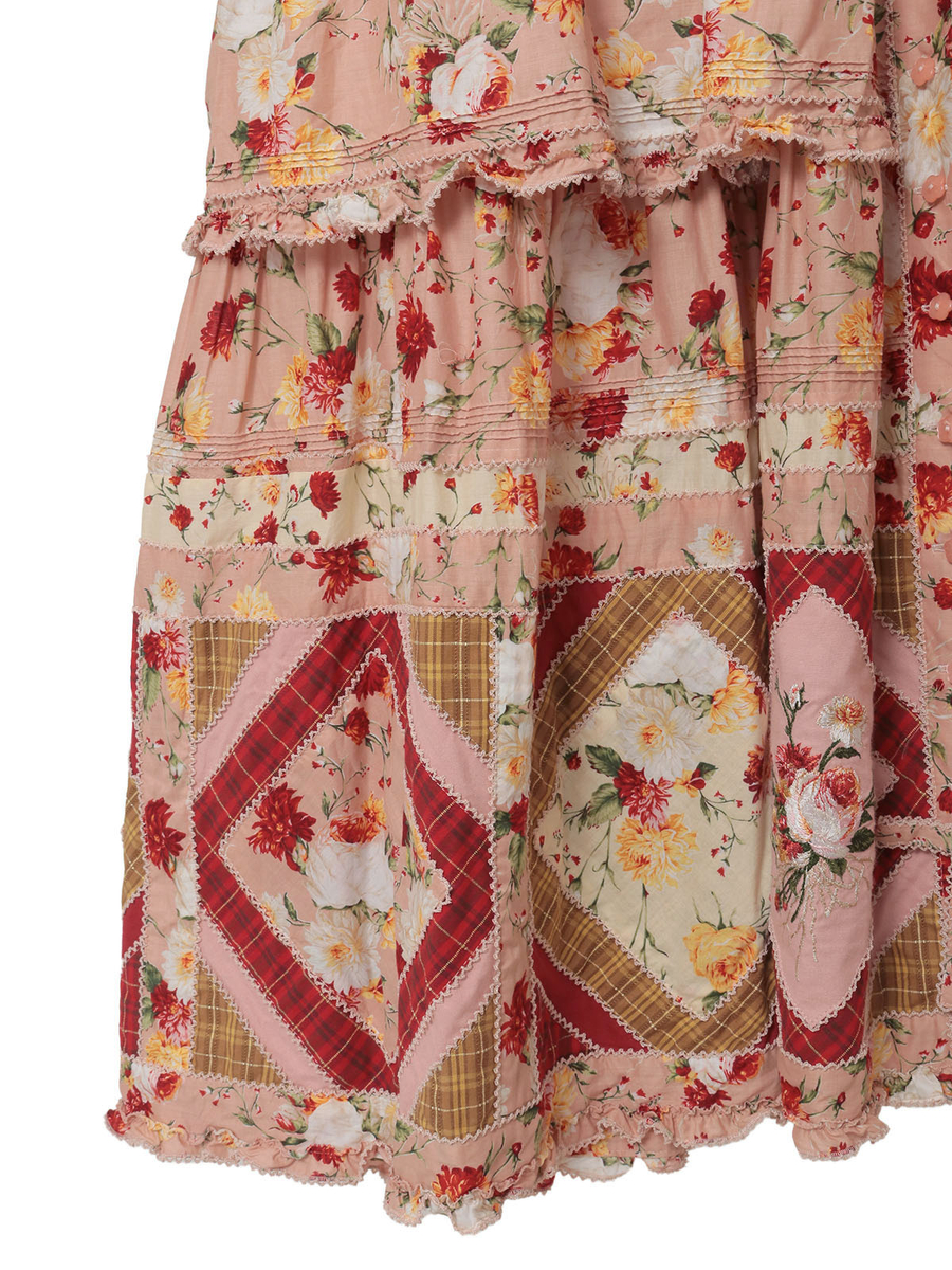 ジョセフィーヌプリントパッチワークワンピース 詳細画像 クロ 5