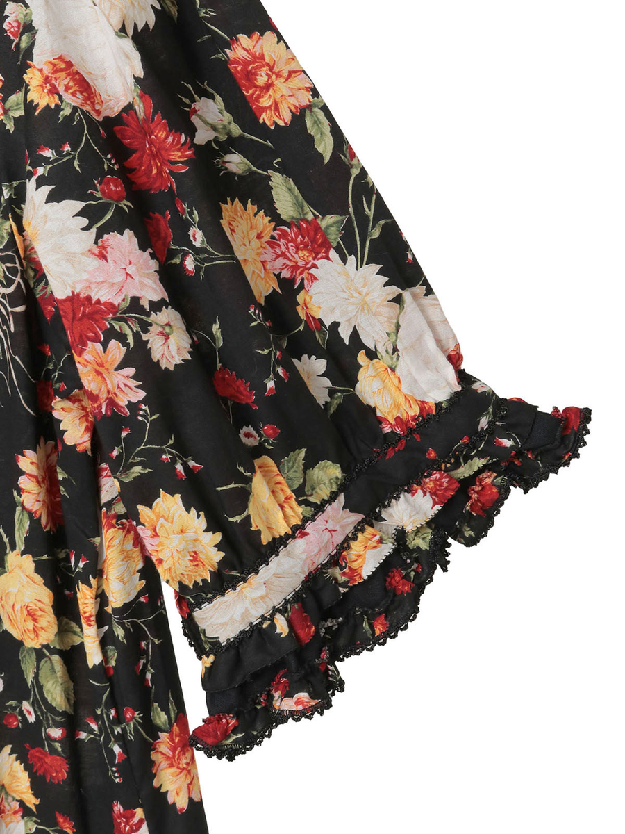 ジョセフィーヌプリントパッチワークワンピース 詳細画像 クロ 7