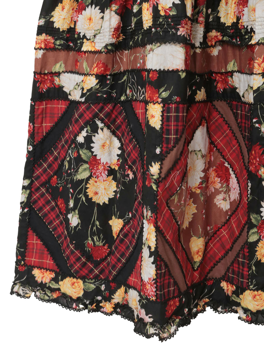 ジョセフィーヌプリントパッチワークワンピース 詳細画像 クロ 8