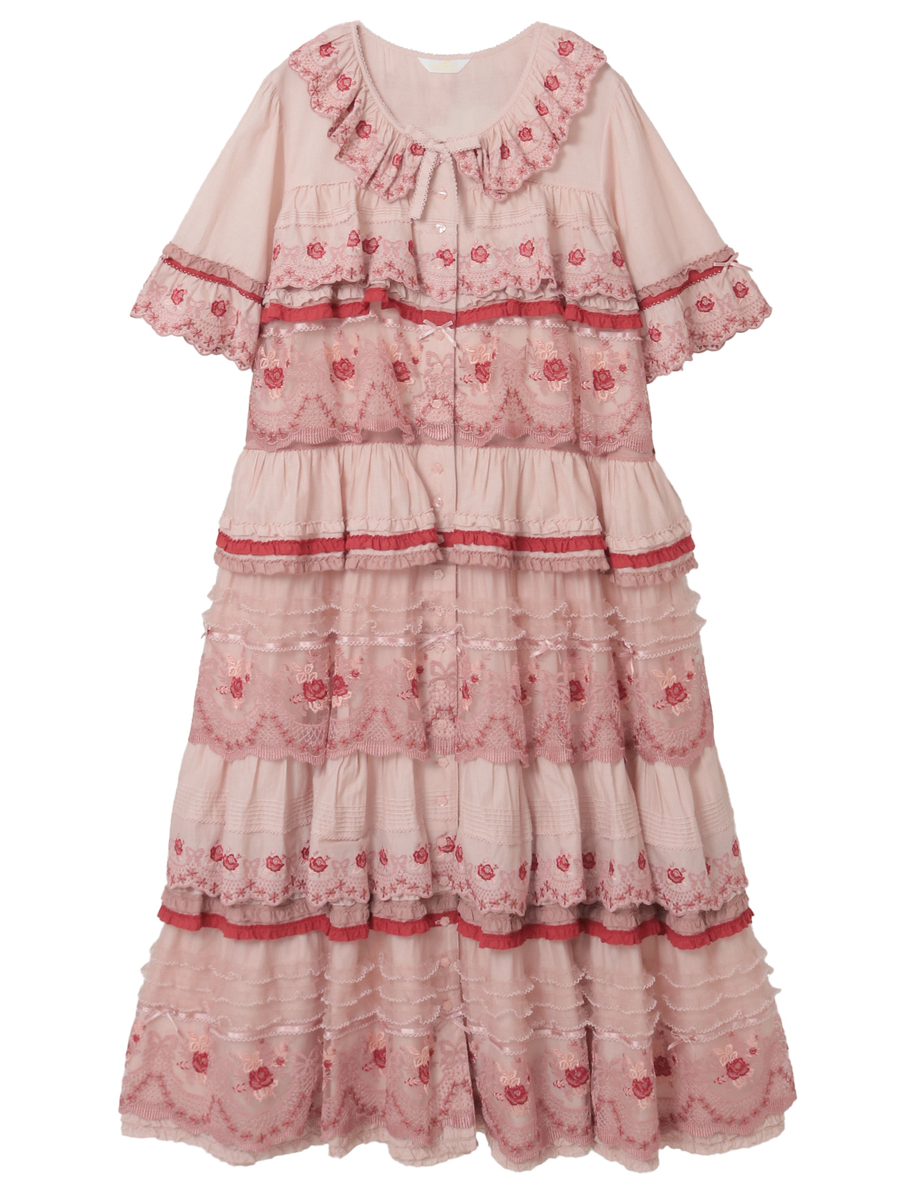 ロココレース使いワンピース 詳細画像 ピンク系 1