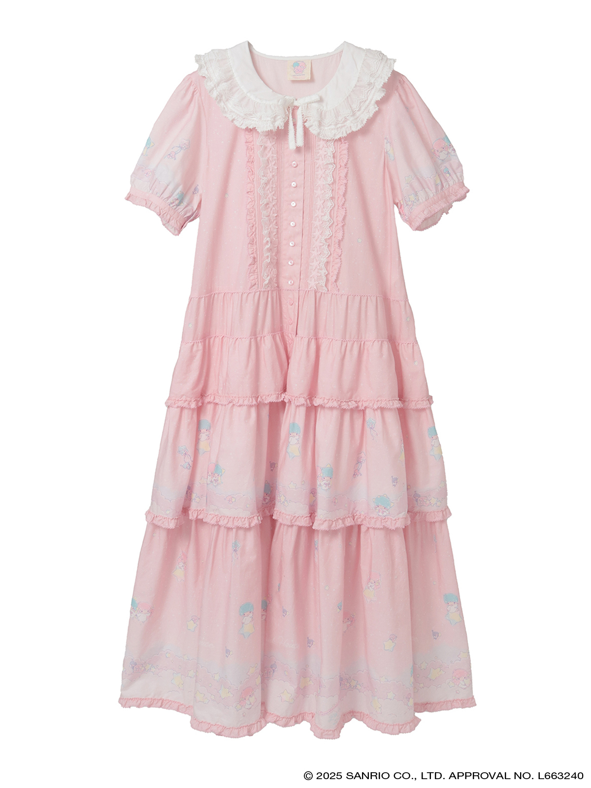 Little Twin Stars×PINK HOUSE A Starry Night Wish柄ワンピース