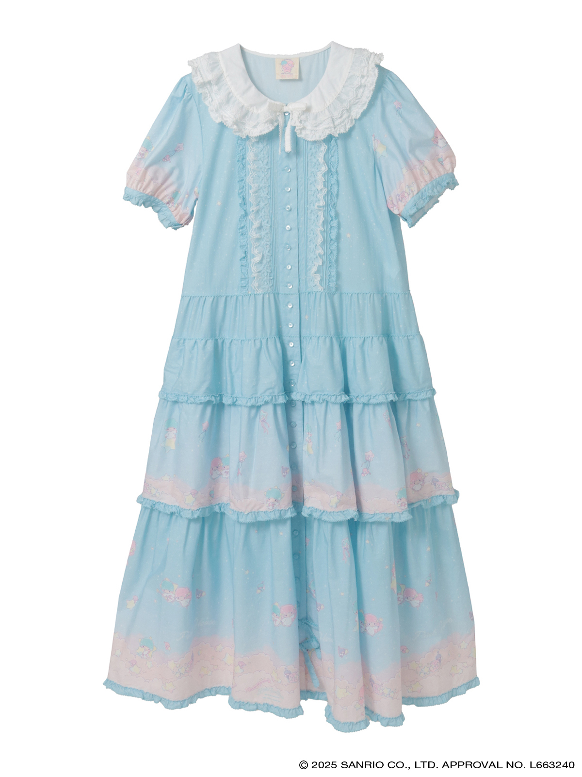 Little Twin Stars×PINK HOUSE A Starry Night Wish柄ワンピース