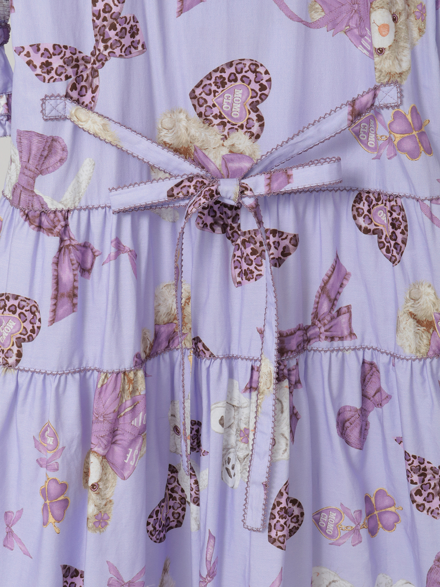 PINK HOUSE×Momoclo ももクロベアプリントフードワンピース 詳細画像 パープル 7