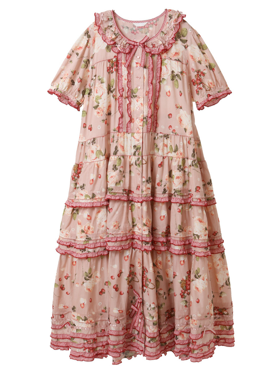 ～Special item～ ストロベリーローズプリントワンピース 詳細画像 クロ 1