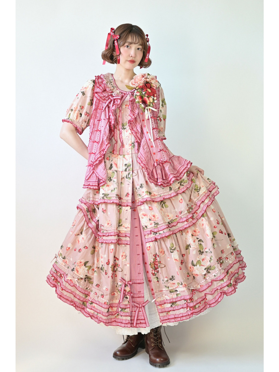 ～Special item～ ストロベリーローズプリントワンピース 詳細画像 クロ 14