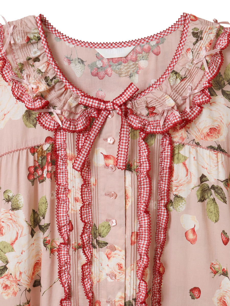 ～Special item～ ストロベリーローズプリントワンピース 詳細画像 クロ 3