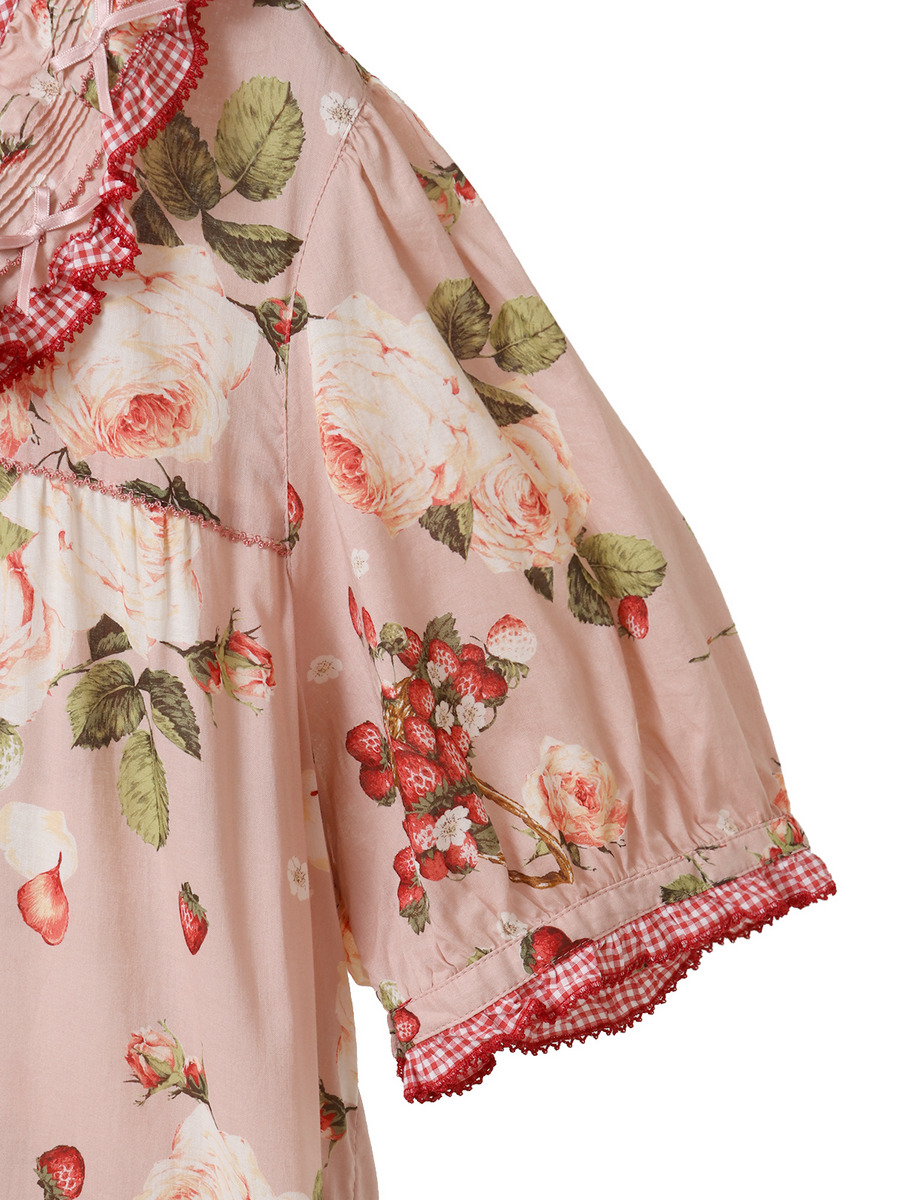 ～Special item～ ストロベリーローズプリントワンピース 詳細画像 クロ 4