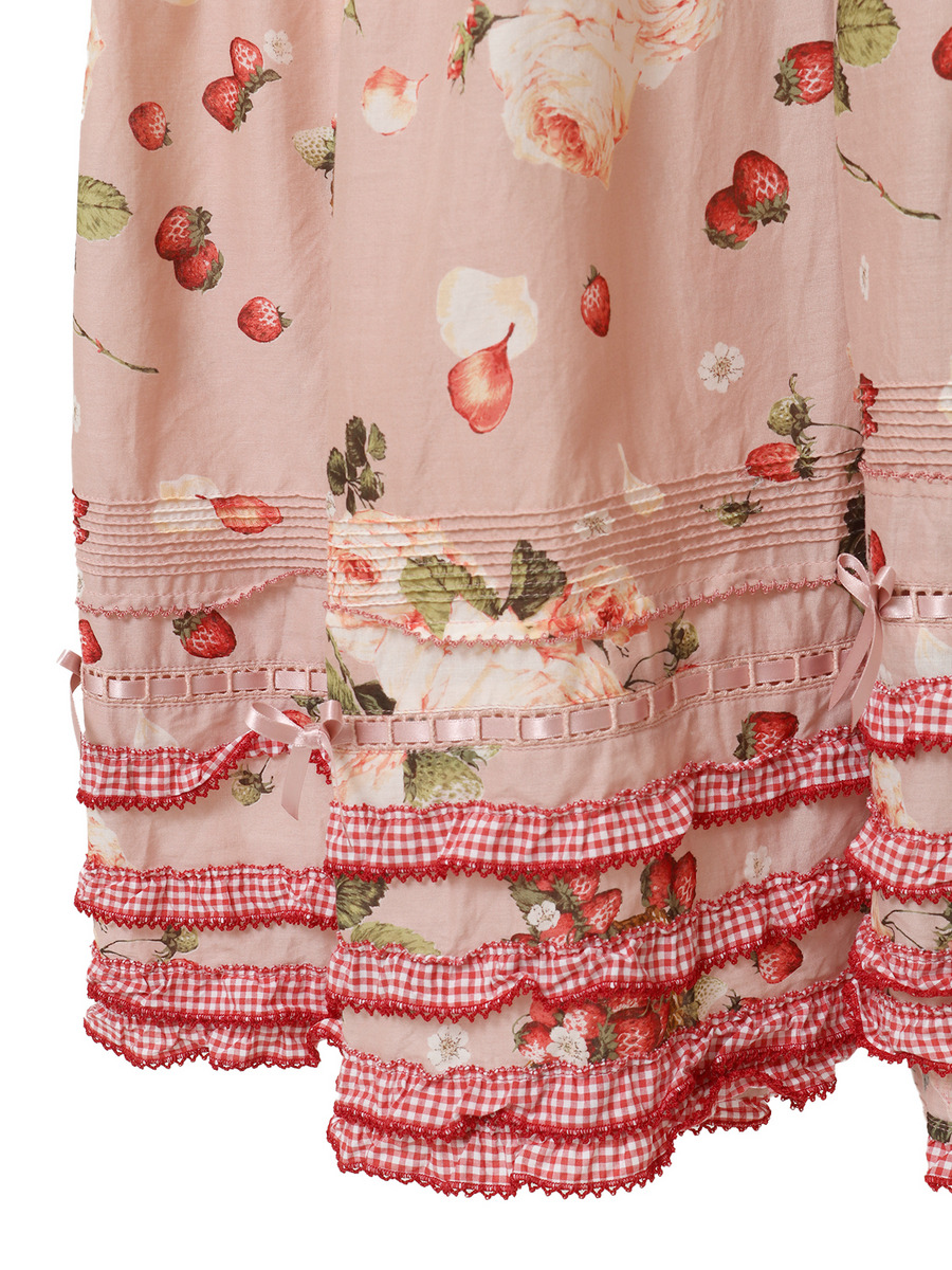 ～Special item～ ストロベリーローズプリントワンピース 詳細画像 クロ 5