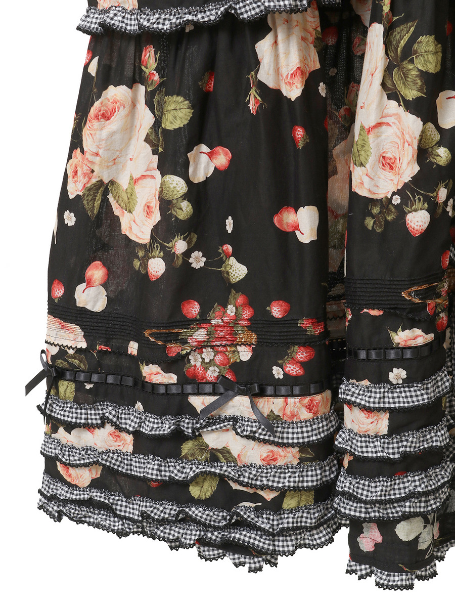 ～Special item～ ストロベリーローズプリントワンピース 詳細画像 クロ 8