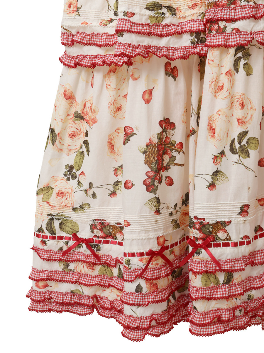 ～Special item～ ストロベリーローズプリントワンピース 詳細画像 クロ 9