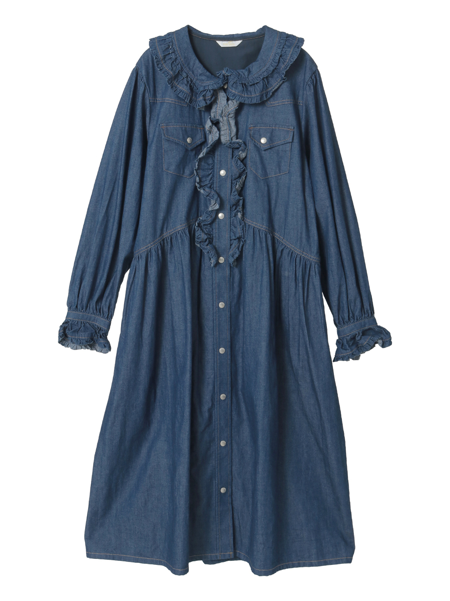 オーガニックデニムワンピース 詳細画像 キナリ 1