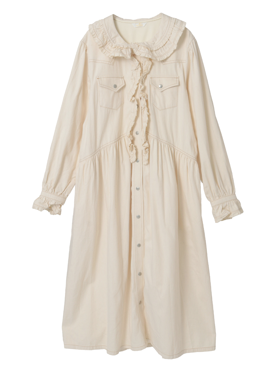 オーガニックデニムワンピース 詳細画像 キナリ 1