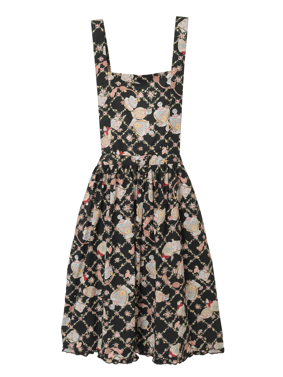 パフュームプリントサロペットスカート 詳細画像 クロ 1