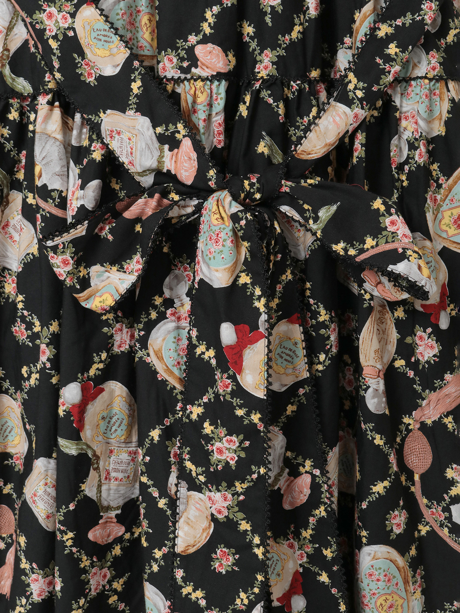 パフュームプリントミディワンピース 詳細画像 クロ 7