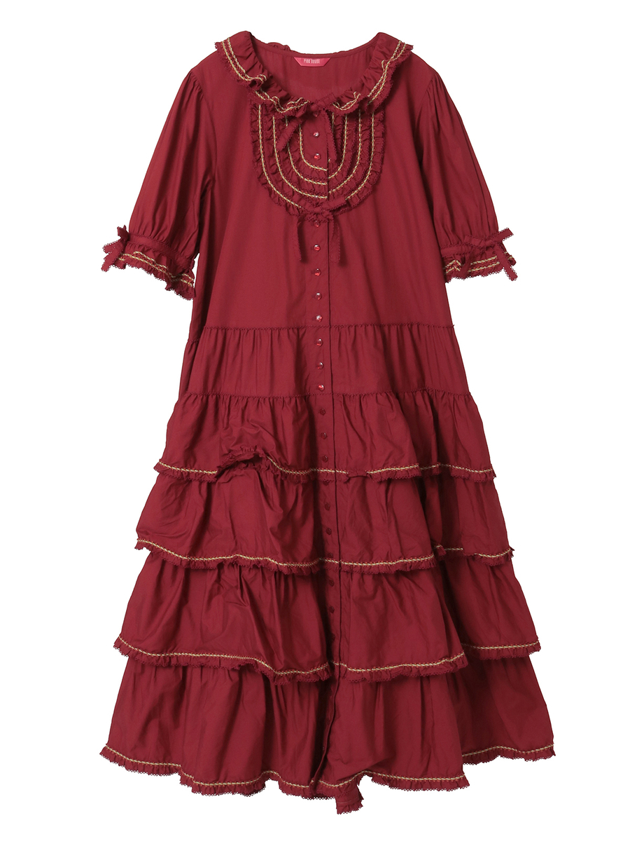 フローラルテープ使いワンピース 詳細画像 チョコレート 1