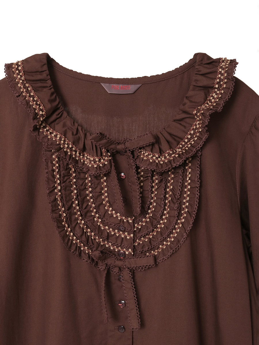 フローラルテープ使いワンピース 詳細画像 チョコレート 11