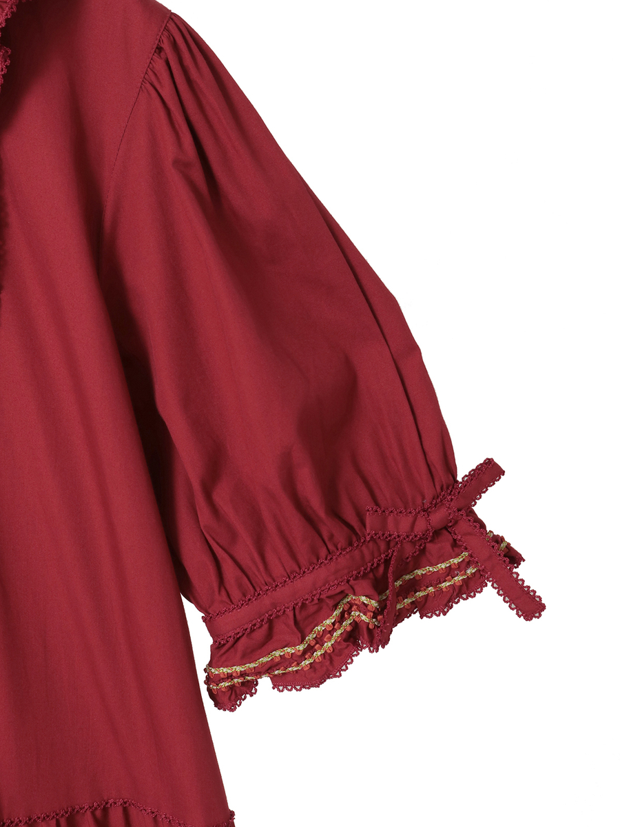 フローラルテープ使いワンピース 詳細画像 チョコレート 4