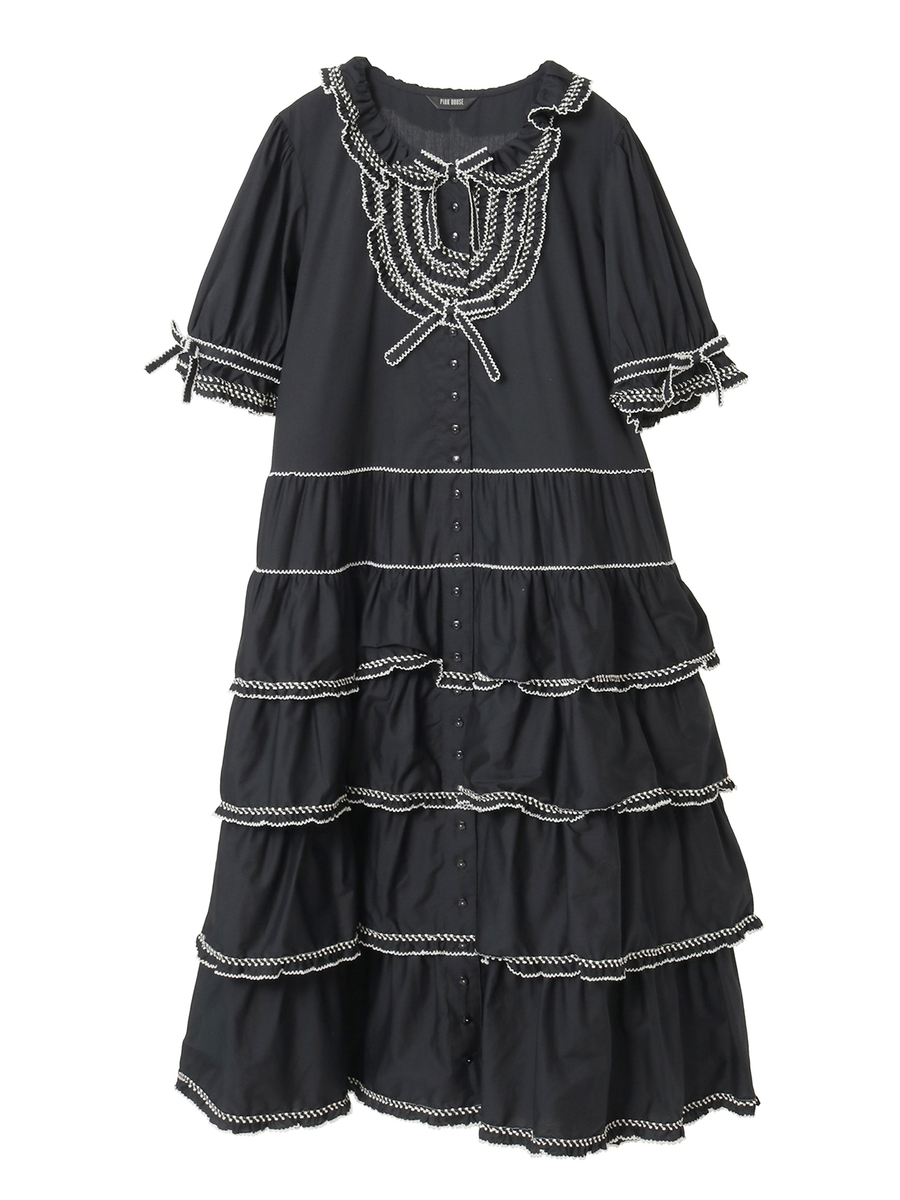 フローラルテープ使いワンピース 詳細画像 クロ 1