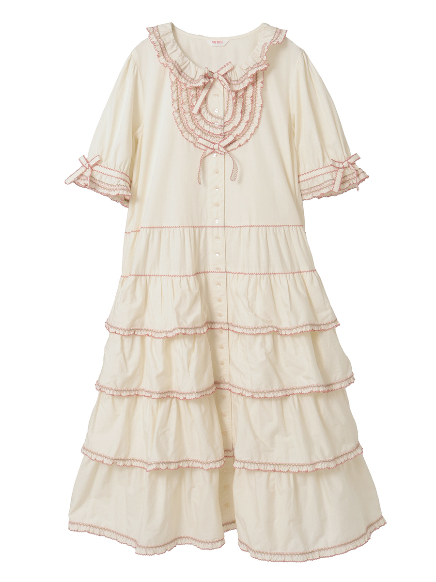 フローラルテープ使いワンピース 詳細画像 バニラ 1