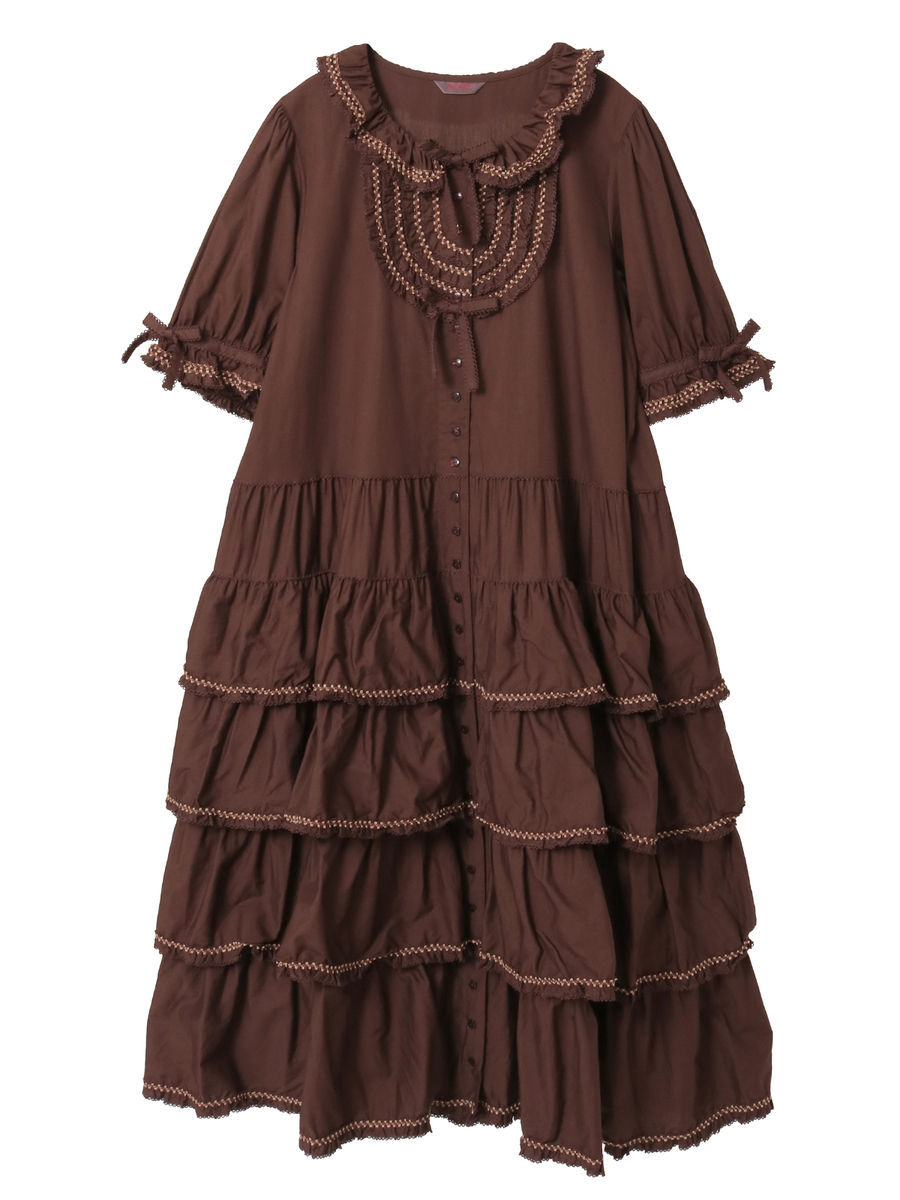 フローラルテープ使いワンピース 詳細画像 チョコレート 1