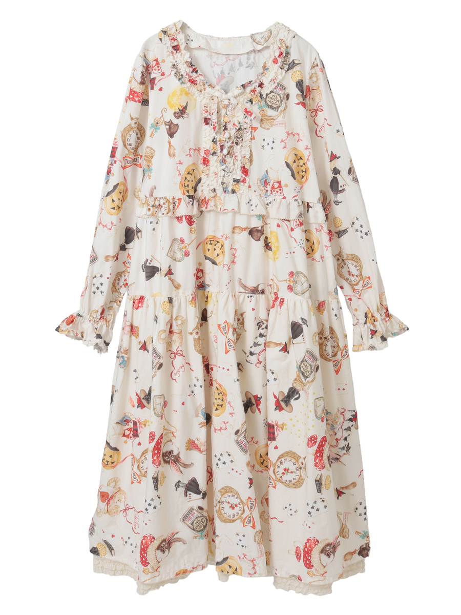 ハロウィーンワンダーランドプリントミディワンピース 詳細画像 キナリ 1